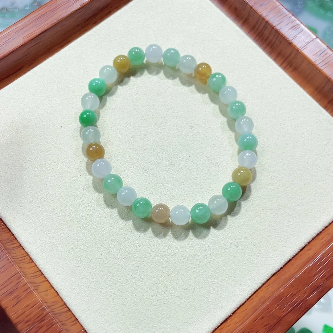 翡翠未镶嵌手链天然缅甸翡翠A货卡6.7