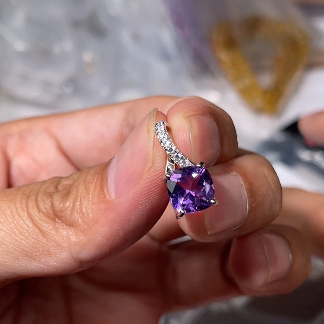 水晶手链银S925镶嵌紫水晶036