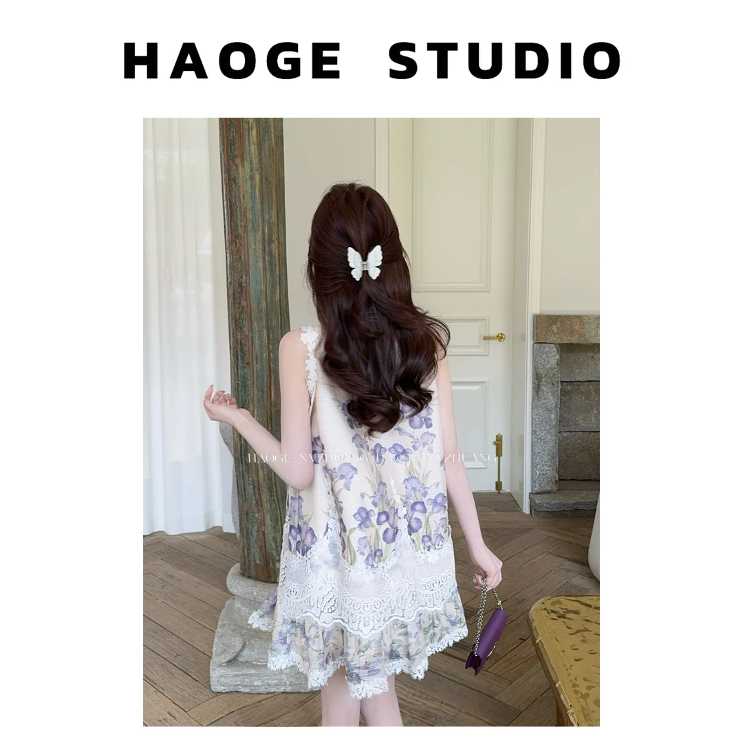 浩哥严选●繁花之镜C5SY4678A裙子预夏季小众设计感甜美蕾丝印花版