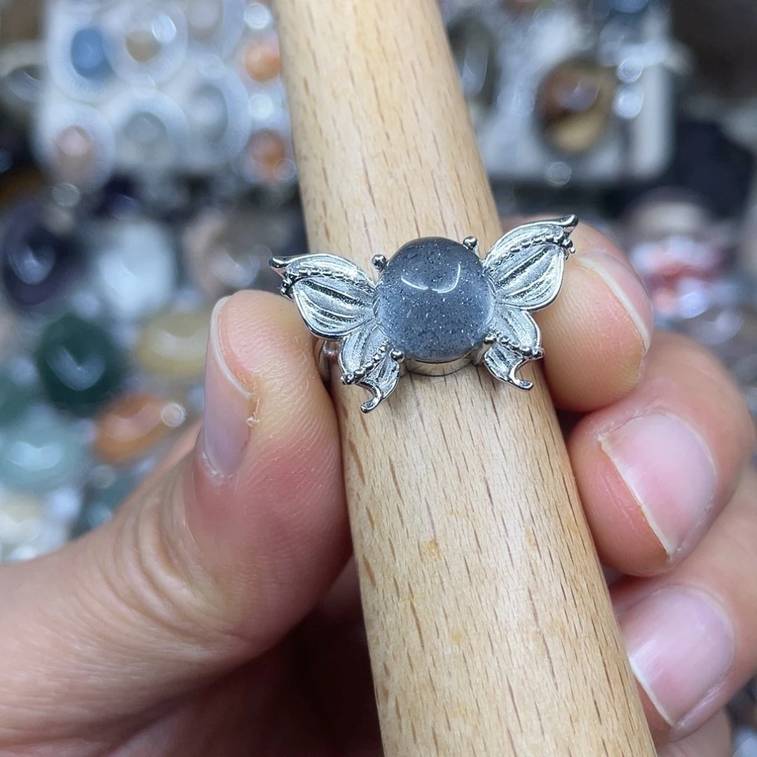 【闪购商品】银S925镶嵌珠宝半成品水晶戒指