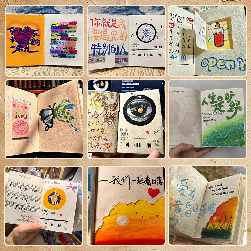 尼泊尔手工本LOKATA洛卡塔植物草纸笔记高颜值相册盖章口袋手账本