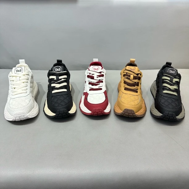 四季新款韩版低帮系带增高防滑软底运动休闲鞋舒适百搭潮流男鞋