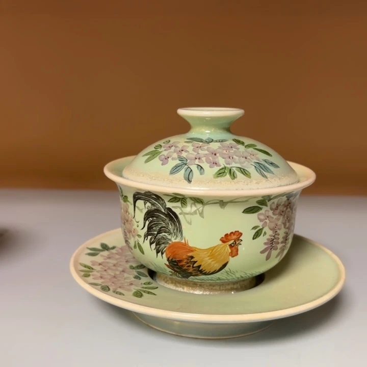 柴烧纯手工手绘陶瓷