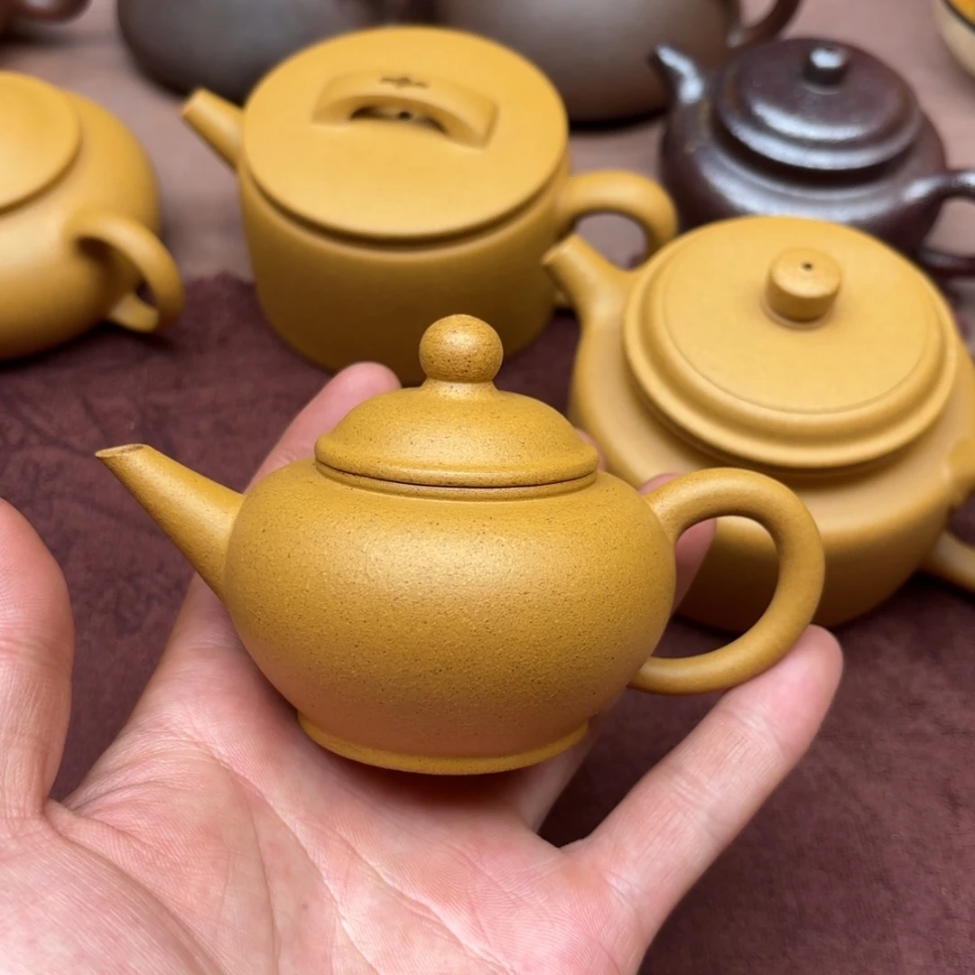 茶壶紫砂黄金段水平容量约100毫升微瑕