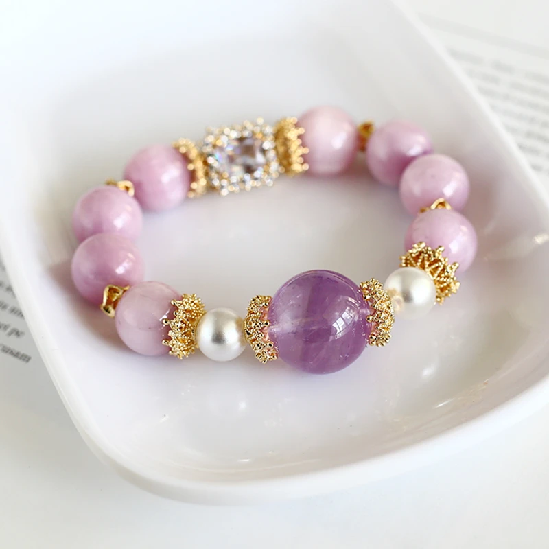 A83-天然紫锂辉紫水晶 精美手串 颜色微差多样性发其一DD10078002