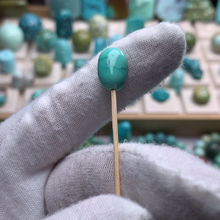 绿松石未镶嵌珠宝奇石直径9精品糖豆