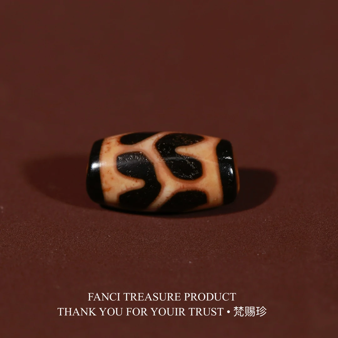 梵赐珍宝·【老冯超顶系列】手工台珠满钙化富甲靠山22.9x12.1mm天珠