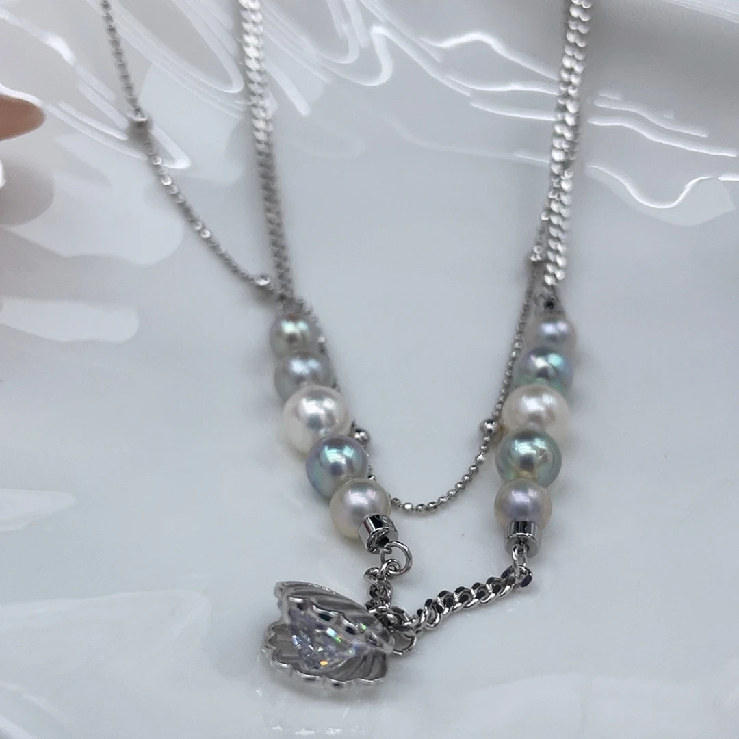 海水珍珠颈饰银S925镶嵌