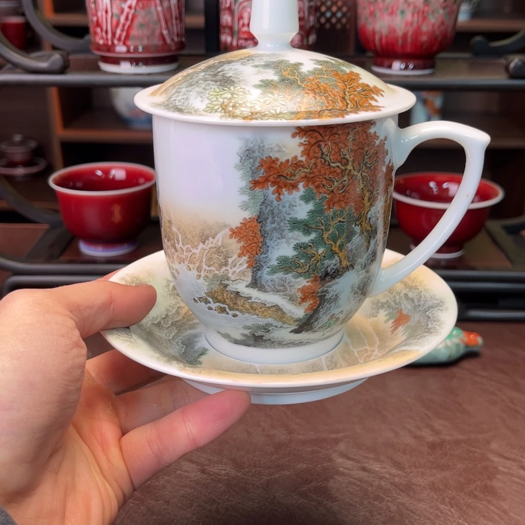 杯子陶景德镇陶东方陶瓷杯子壶盖碗