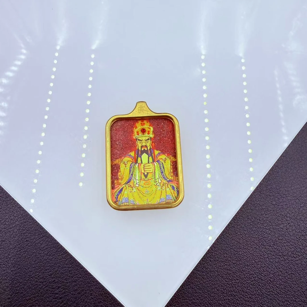 天然辰砂「戴琴珠宝」FR6566-37*35mm左右辰砂五爷财神吊坠