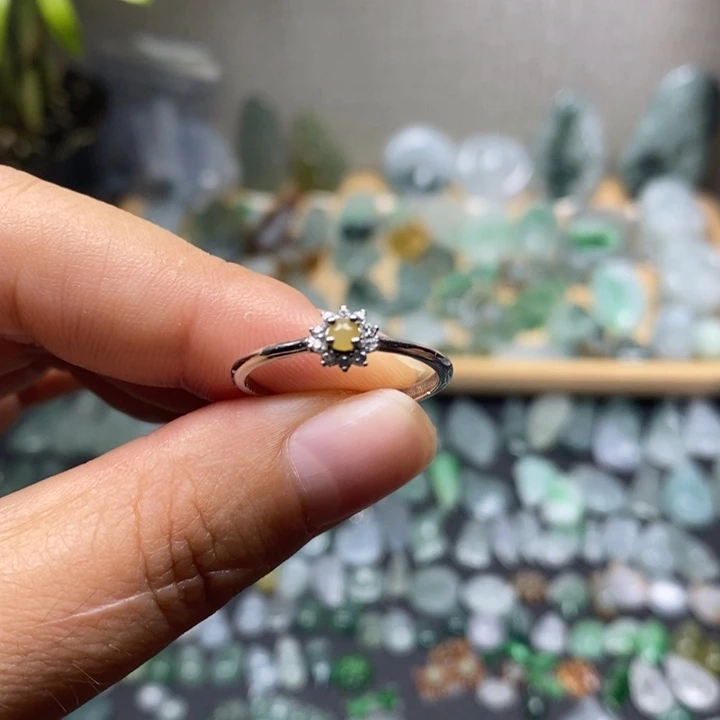 翡翠未镶嵌颈饰戒指