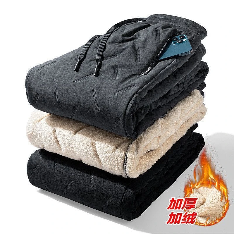 冬季防风加绒加厚男士女同款加棉保暖棉裤高腰护腰北方防外穿休闲