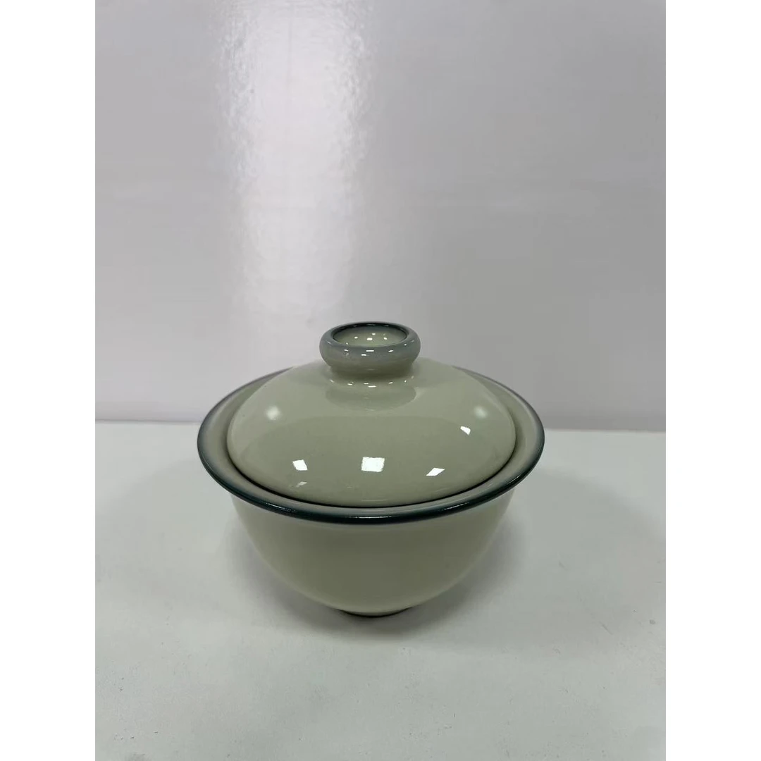 【龙泉】月白 元宝二才盖碗 陶瓷 lq-5010