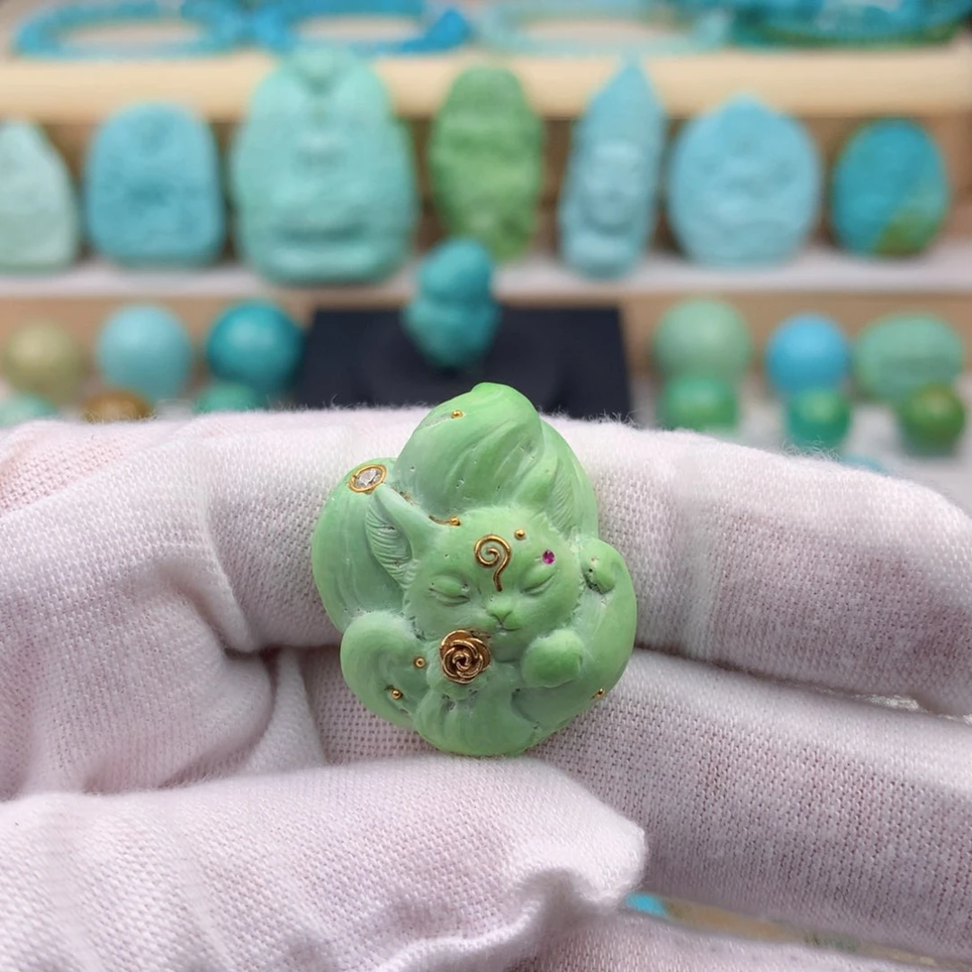 未镶嵌绿松石珠宝奇石22.2mm