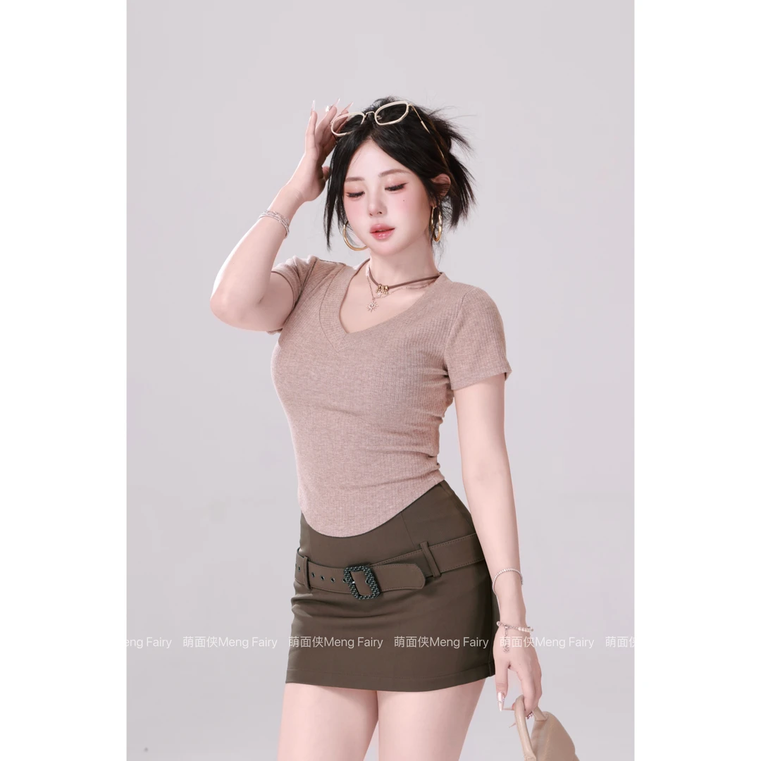 11.3清清萌面侠【高智感女主】气质上衣高腰半裙气质5580M5581M