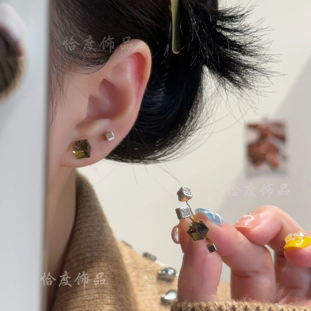 铜合金耳饰 【恰度】精致立体方块六件套耳钉