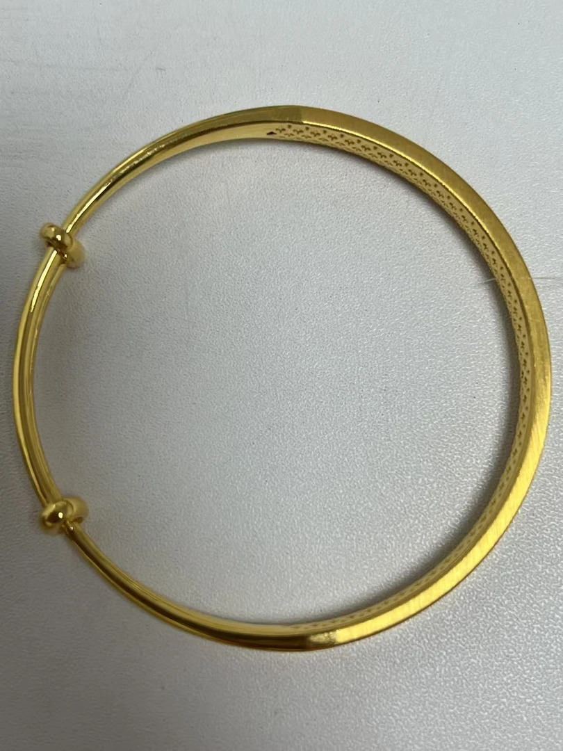 5d工艺足金999一字推拉手镯带包装送礼自戴黄金女士首饰多退少补