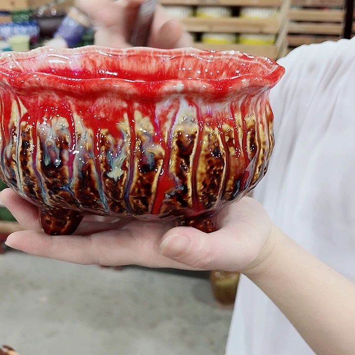 有孔，凑10元包邮陶瓷花盆发货！