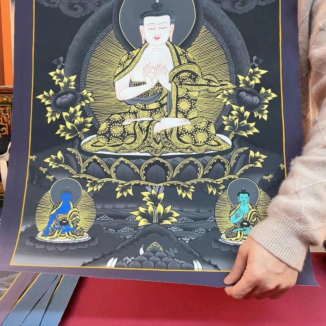 装裱画40×60五方纯手绘