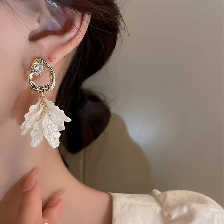 铜合金耳饰 【033】夸张个性不规则贝壳耳环韩国小众设计感气质耳饰