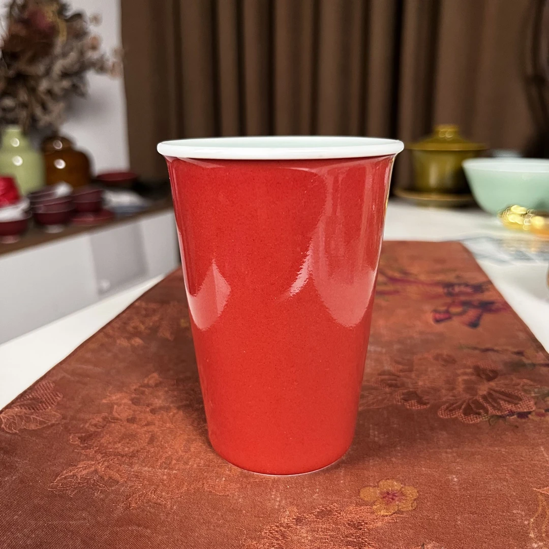 【景德】闰火 可乐杯祭红翠青 陶瓷 rht00043