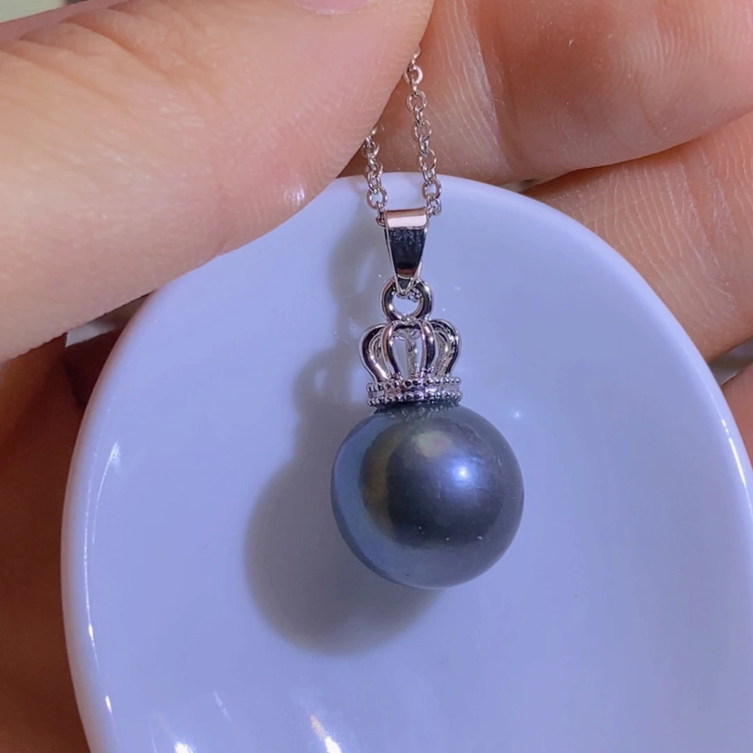 银S925镶嵌淡水珍珠天然淡水珍珠无染色无优化