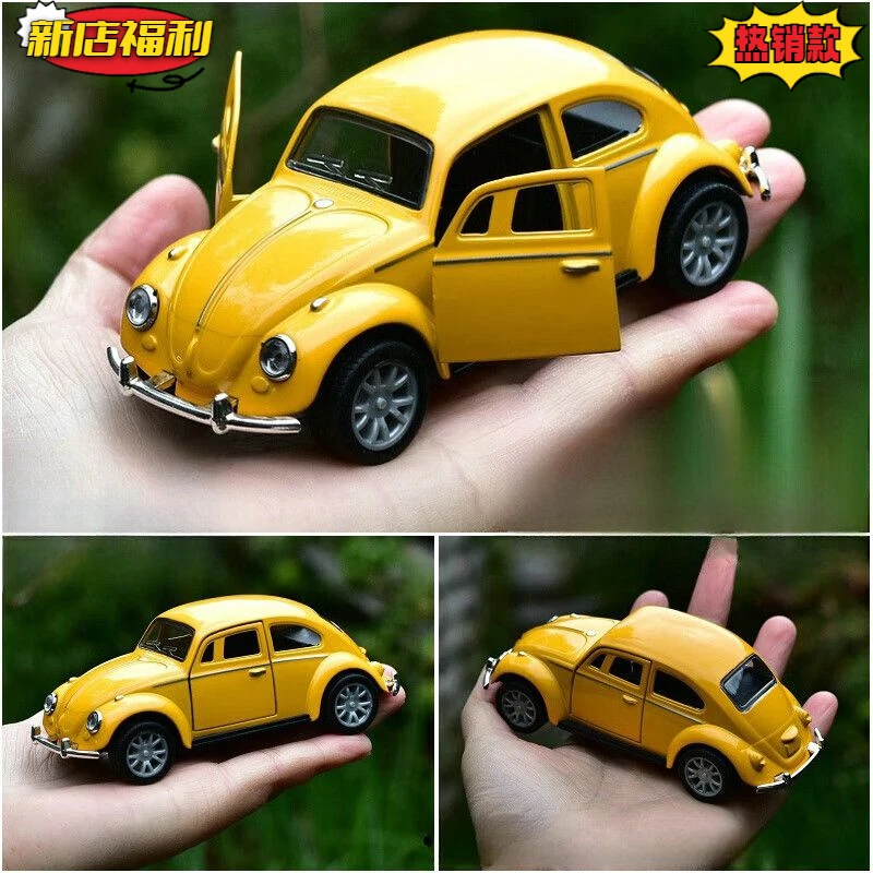 【7.8万人收藏】黄色复古甲壳虫儿童合金玩具车男孩大众小汽车模型