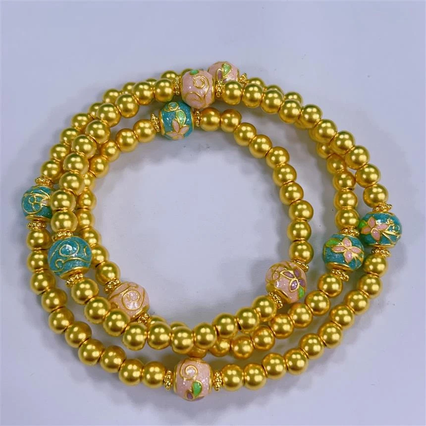 福满圆珠宝1 足金 春色三圈手链项链