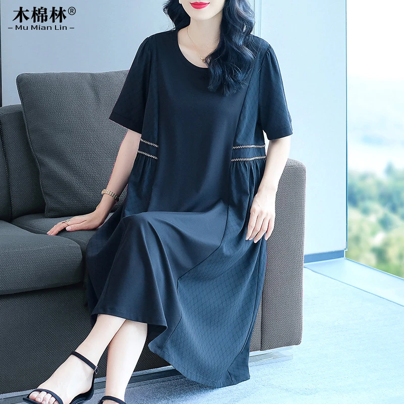 连衣裙夏季短袖小黑裙228305