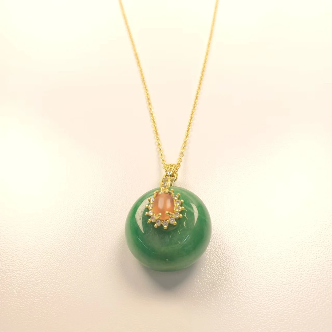 J183【绿意盎然】平安扣吊坠