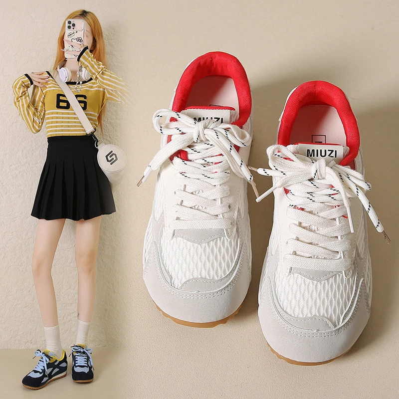 2025夏季爆款女透气系带内增高时尚休闲鞋阿甘鞋学生韩版厚底女鞋