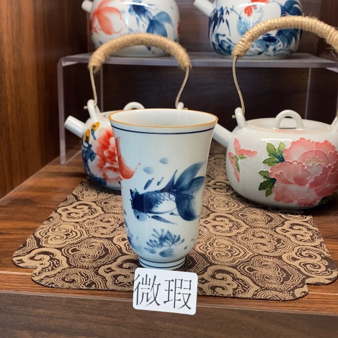 釉下彩老陶泥手工绘制