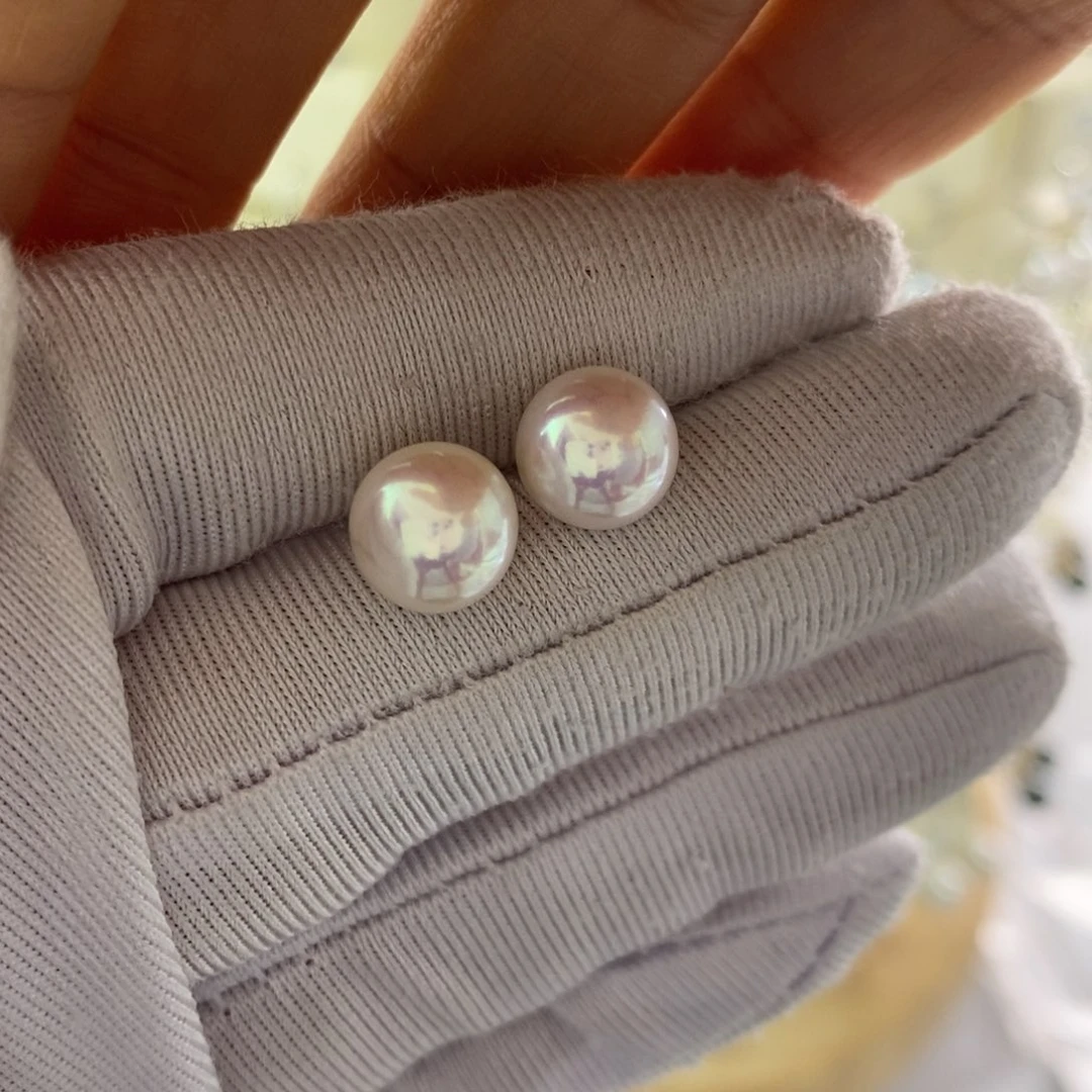 银S925镶嵌耳饰淡水珍珠
