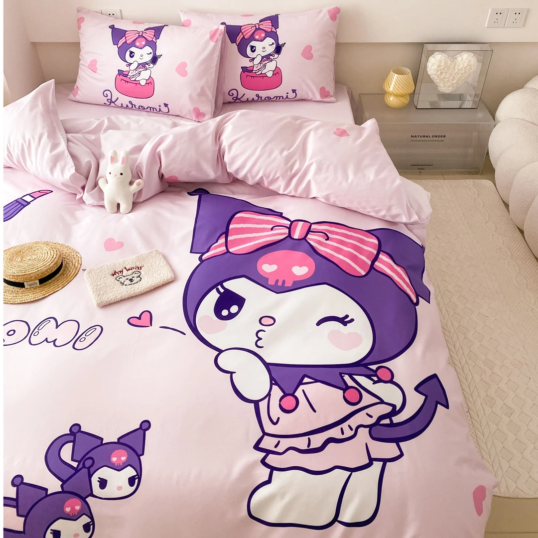 POCKET PIG/布袋猪【大版爱心库洛米】全棉数码印花贴布绣四件套