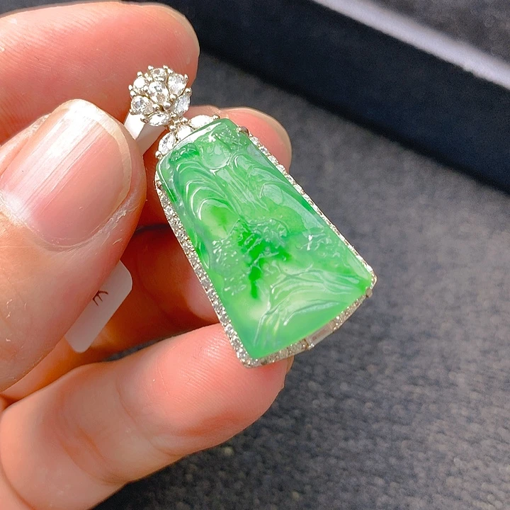 翡翠银S925镶嵌颈饰