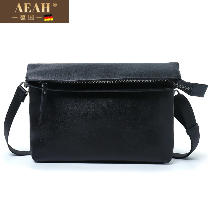 AEAH韩版男士斜挎单肩包真皮男包便携收纳包小挎包头层牛皮植鞣商