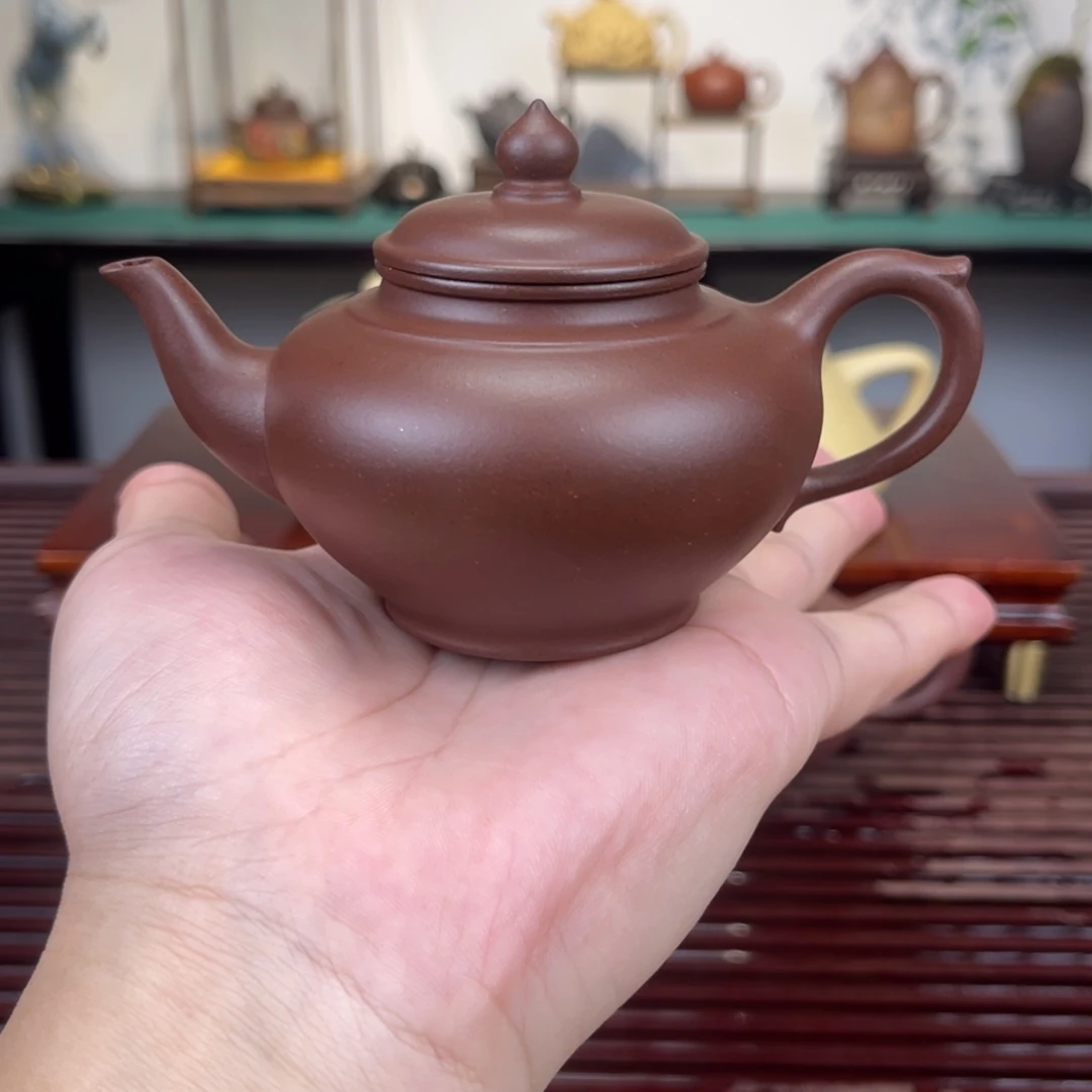 紫砂茶壶100毫升半手工紫泥笑樱