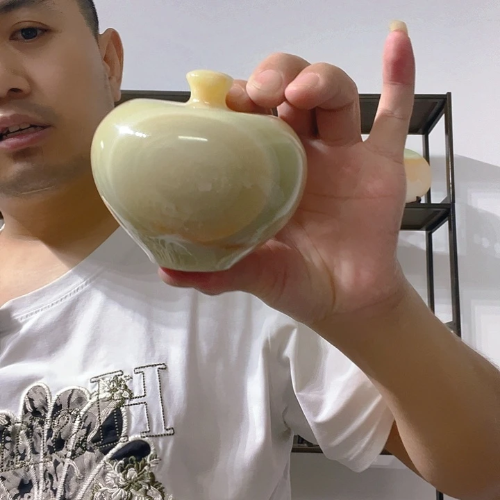 紫***）石材工艺品摆件苹果