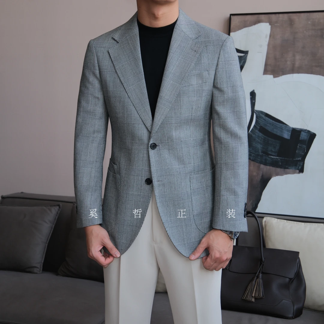 秋季新款高级感老钱风经典亲王格单西12205