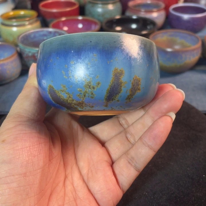 摆件钧瓷碳烧禅定杯