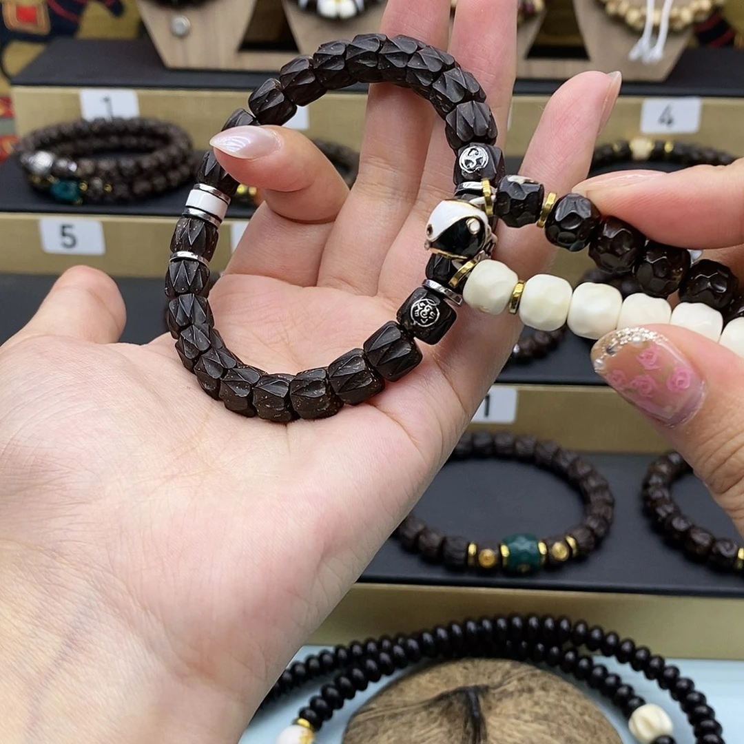 般***蜜椰蒂手串原生态9*8换顶珠