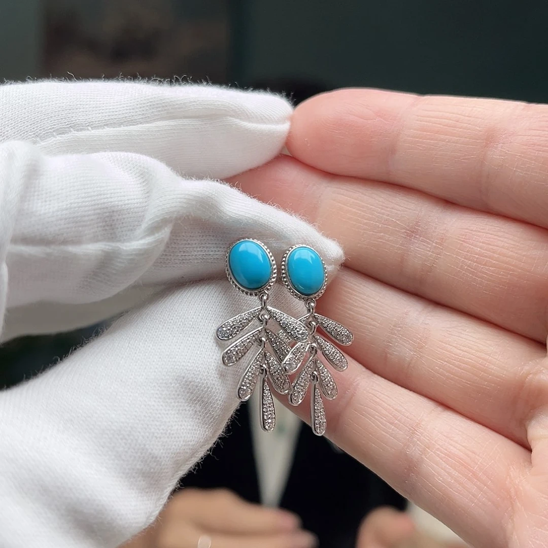 绿松石珠宝奇石银S925镶嵌