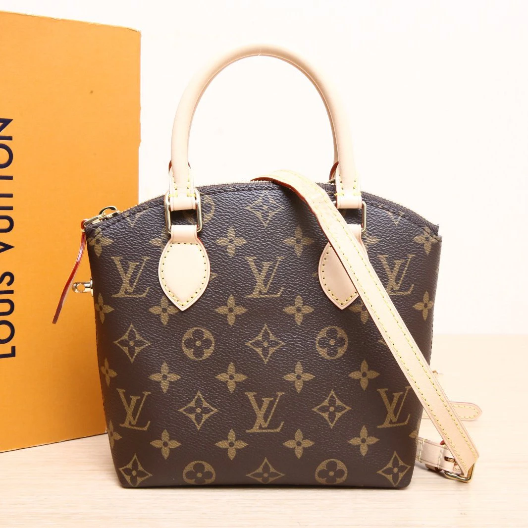 99新 LouisVuitton/路易威登 【黑黑】Lockit BB 字母徽标拉