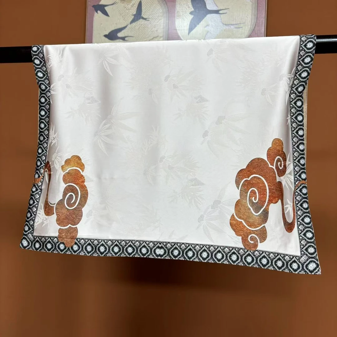 【 四隅呈祥】高端香云花萝枕头套50*75女士品质丝巾爆款围巾-Y7