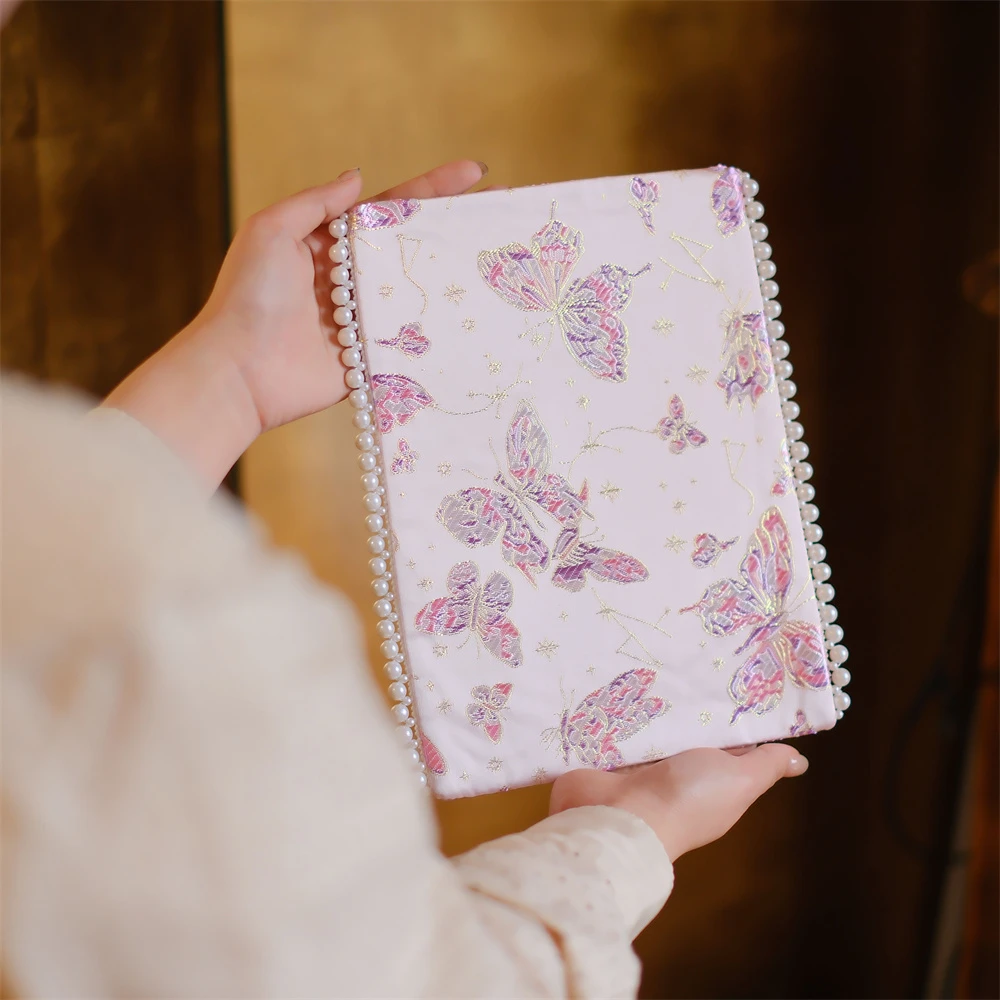 问春风【绯蝶迎夏】桌旗双排珍珠茶席隔热泡茶垫18*25cm