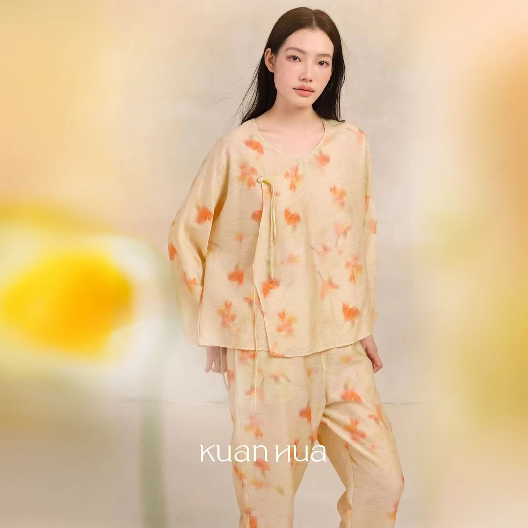 宽画优雅25秋冬新款家居服套装溪烟萦纱90238