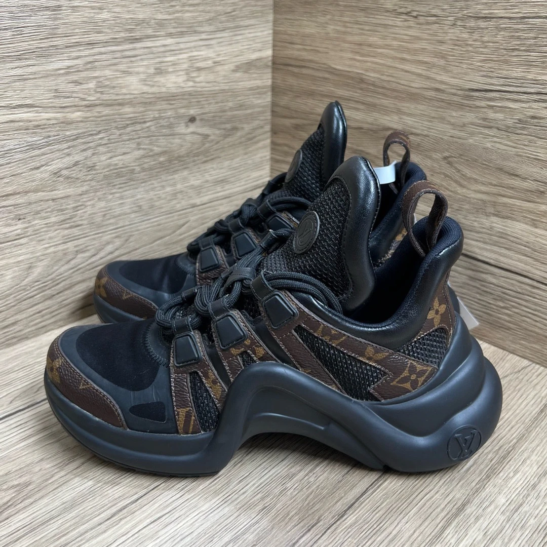 95新 LouisVuitton/路易威登 Archlight 黑棕拱桥鞋 37码