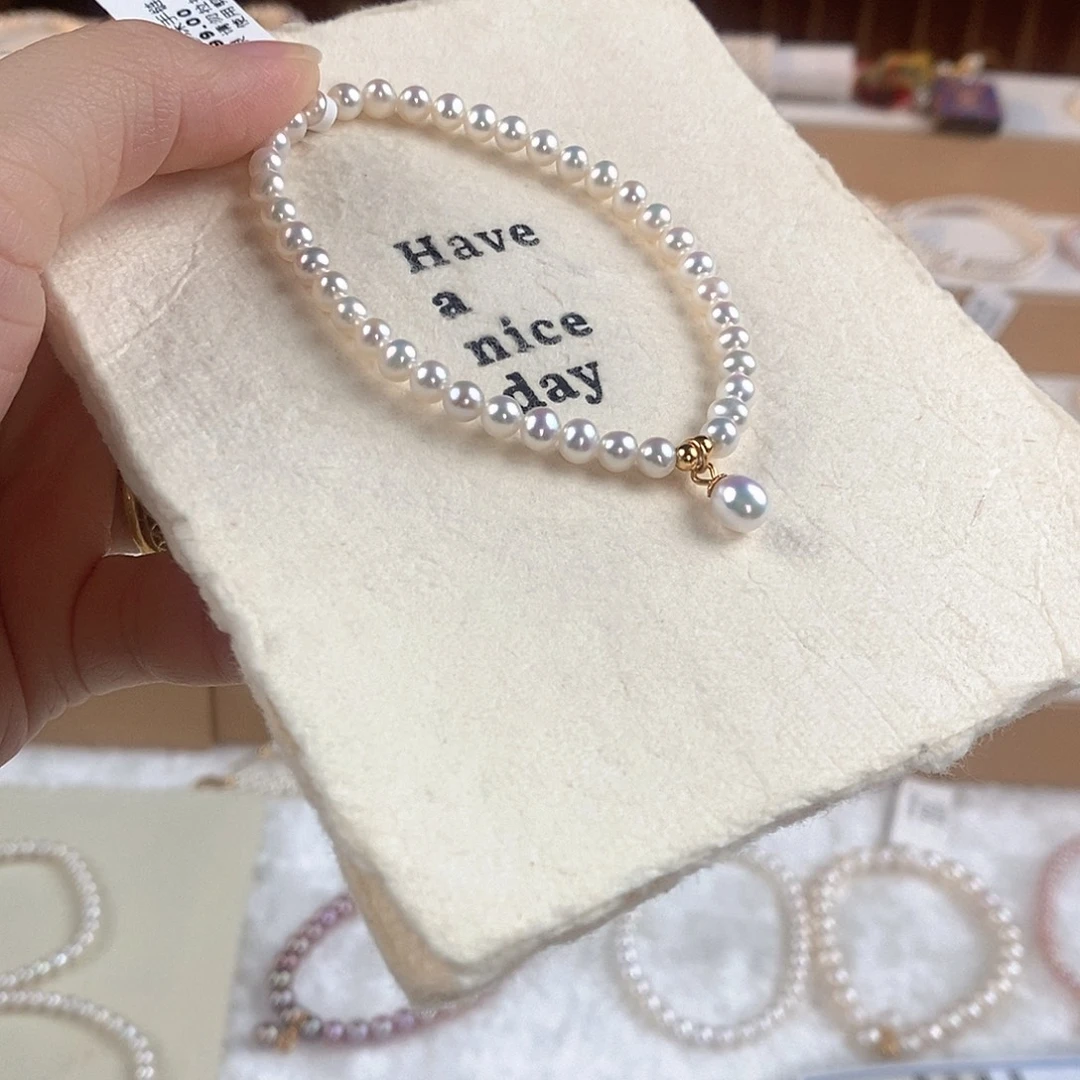 淡水珍珠银S925镶嵌手绳