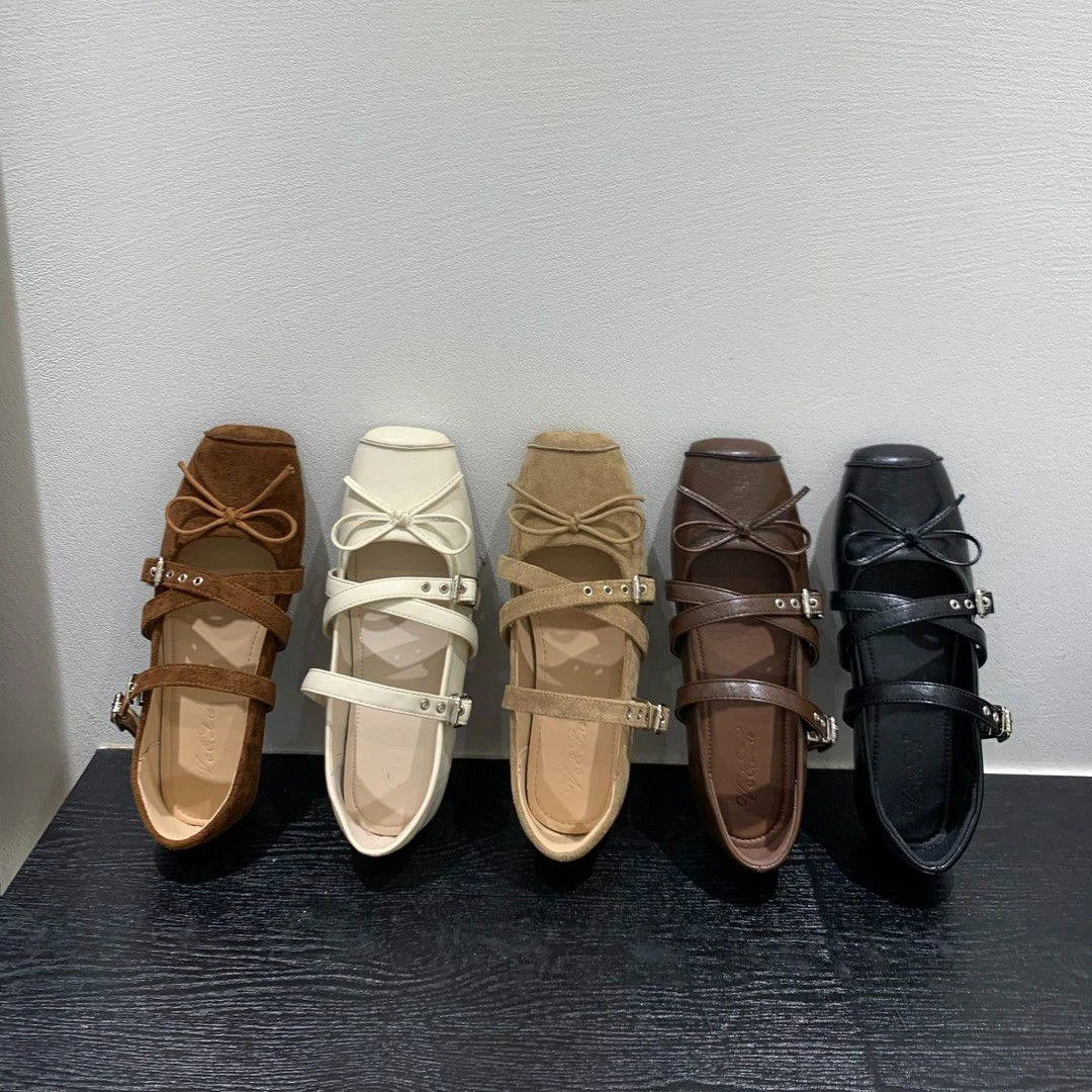 2025年新款玛丽珍鞋舒适优雅方头仙女风平底单鞋女百搭芭蕾舞鞋