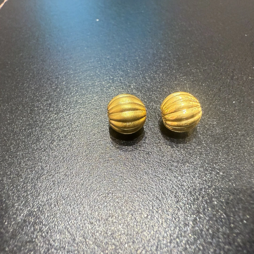 足金999卡7亮面南瓜金珠+足金999卡7古法 南瓜金珠  按克卖